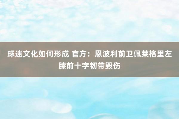 球迷文化如何形成 官方：恩波利前卫佩莱格里左膝前十字韧带毁伤