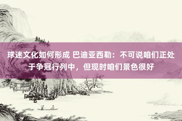 球迷文化如何形成 巴迪亚西勒：不可说咱们正处于争冠行列中，但现时咱们景色很好