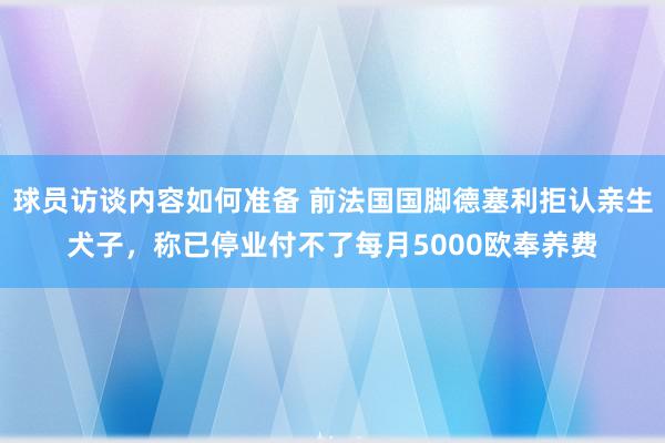 球员访谈内容如何准备 前法国国脚德塞利拒认亲生犬子，称已停业付不了每月5000欧奉养费