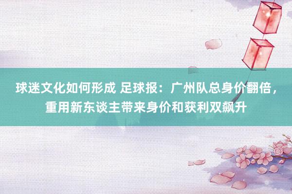 球迷文化如何形成 足球报：广州队总身价翻倍，重用新东谈主带来身价和获利双飙升