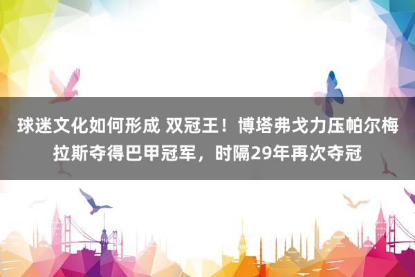 球迷文化如何形成 双冠王！博塔弗戈力压帕尔梅拉斯夺得巴甲冠军，时隔29年再次夺冠