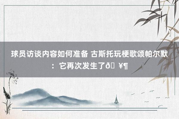 球员访谈内容如何准备 古斯托玩梗歌颂帕尔默：它再次发生了🥶