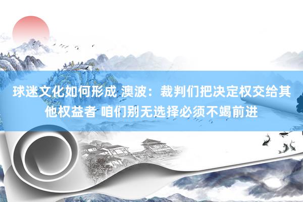 球迷文化如何形成 澳波：裁判们把决定权交给其他权益者 咱们别无选择必须不竭前进