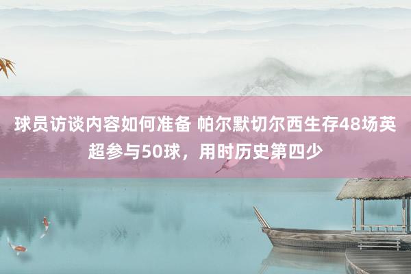 球员访谈内容如何准备 帕尔默切尔西生存48场英超参与50球，用时历史第四少