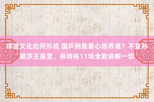 球迷文化如何形成 国乒到底重心培养谁？不是孙颖莎王曼昱，林诗栋11场全勤讲解一切